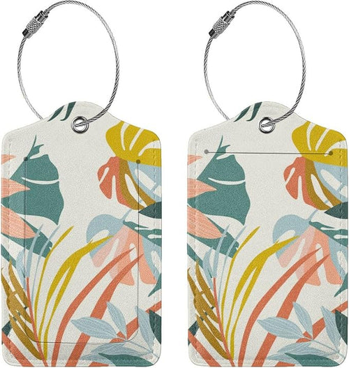 2 Pcs Boho Foliage Botanical Luggage Tag by Vridoyt