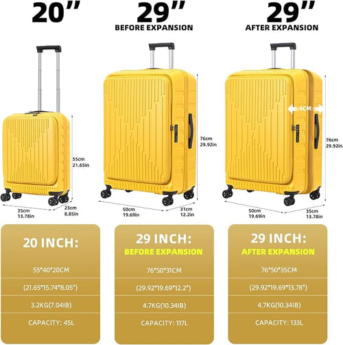 2 Pieces 20/29 Luggage Sets, 20 Inch Cabin Luggage - Image 2