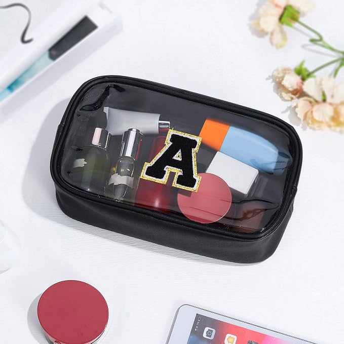 YOOLIFE Initial Makeup Bag Travel Toiletry Bag Clear Makeup Bag Cosmetic Bags - Image 7