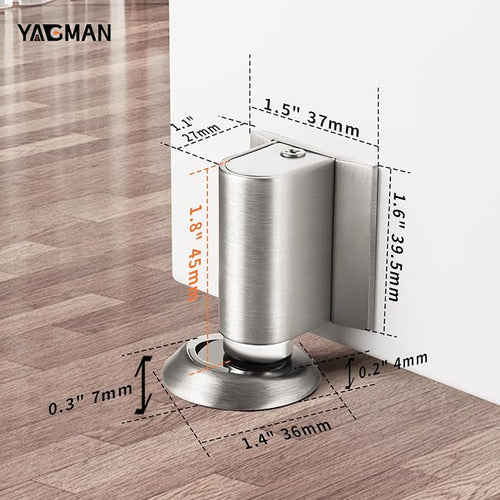 2 Pack Magnetic Door Stoppers Retractable Bottom of Door Holder No Drilling - Image 2