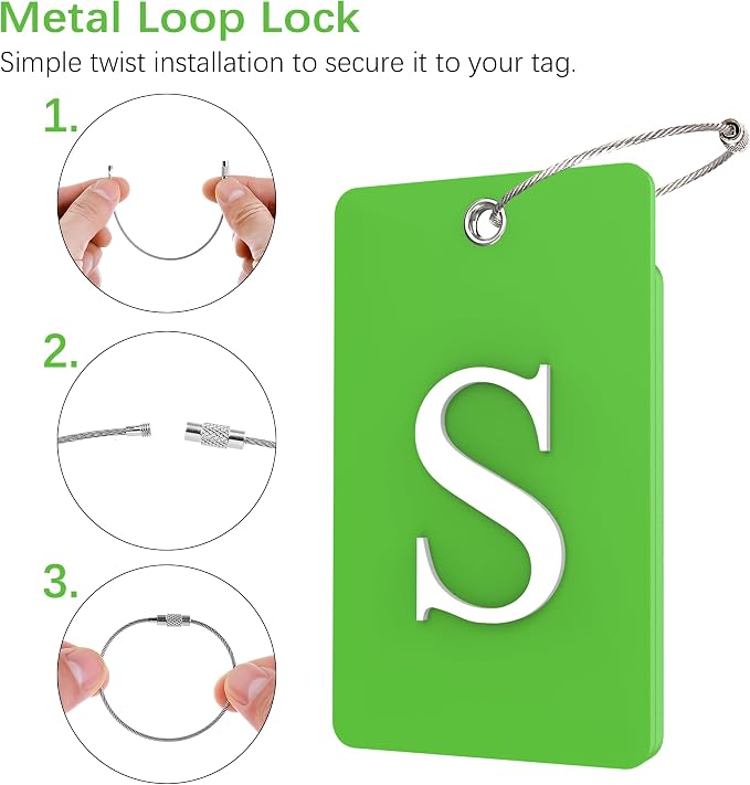 Gostwo 2 Pack Luggage Tags for Suitcases, 26 Initial Letter Travel Luggage - Image 3
