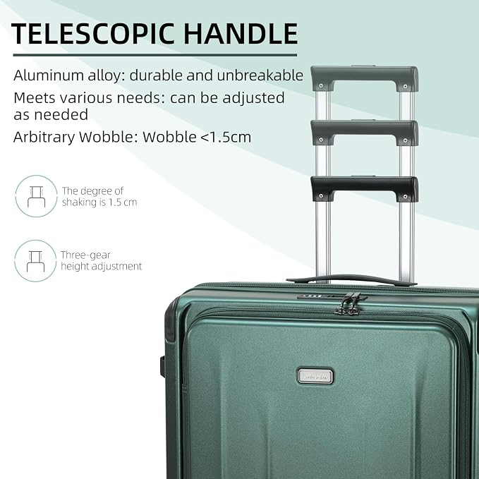 Carry On Luggage, 20 Inch Top Opening Aluminum Frame Lightweight Airline - Image 5