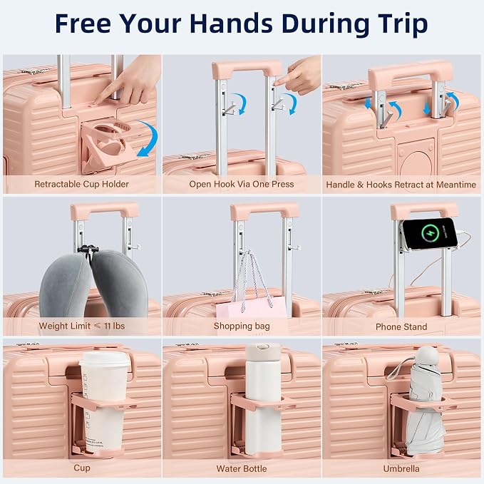 Hard Shell Suitcases Expandable Travel Luggage Sets 3 Piece, Carry on and Check - Image 2