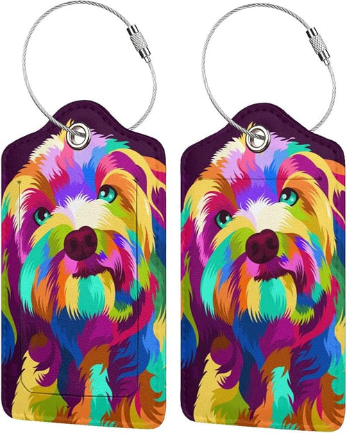 2 Pack Colorful Dog Luggage Tag by OUZPGAQ