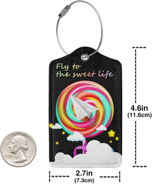 2 Pack Luggage Tag for Suitcase, Cute Unique Leather Suitcase Tags Identifiers - Image 2