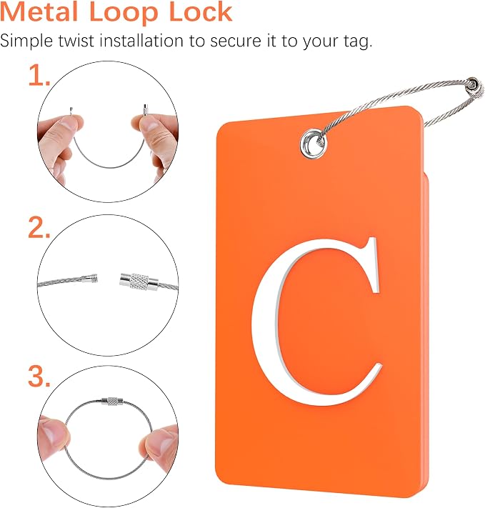 Gostwo 2 Pack Luggage Tags for Suitcases, 26 Initial Letter Travel Luggage - Image 3
