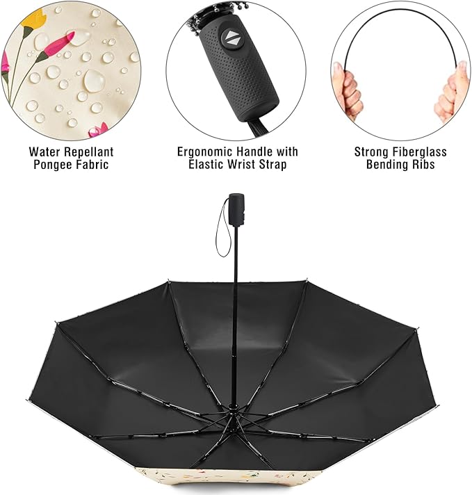 G4Free UPF 50+ UV Protection Large Travel Umbrella 42/46 Inch Auto Open Close - Image 4