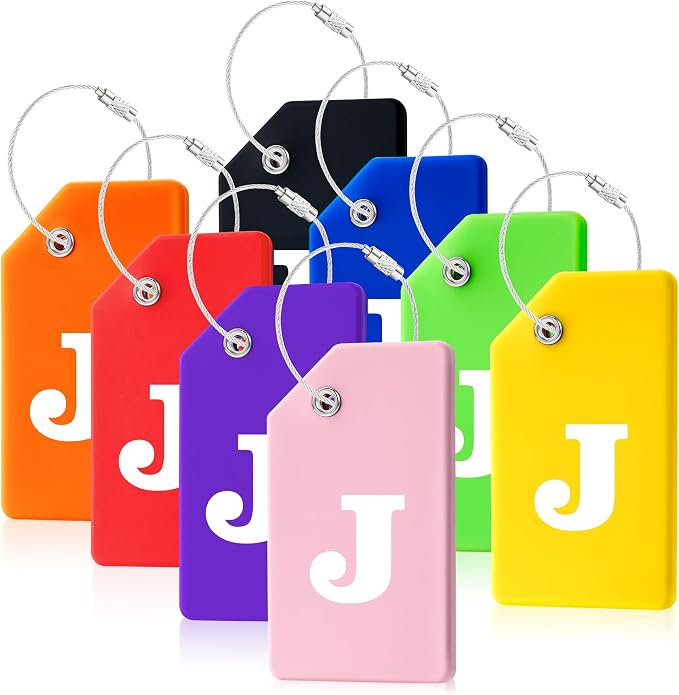 8 Pcs Luggage Tags for Suitcases, 26 Initial Letter Travel Luggage Baggage by Gostwo