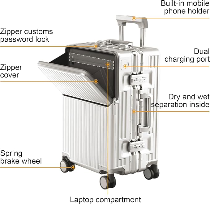Hard Shell Luggage 20 Inch Travel Luggage, Carry-On Luggage Spinner TSA - Image 2
