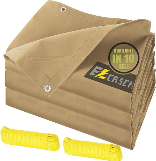 20’x24’ Canvas Tarp Heavy Duty Water Resistant Tarpaulins by Ezcasch