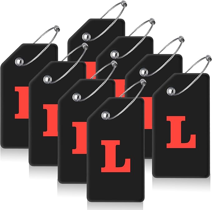 8 Pcs Luggage Tags for Suitcases, 26 Initial Letter Travel Luggage Baggage by Gostwo