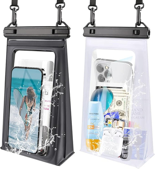 2 Pack Large Waterproof Phone Pouch, IPX8 Double Sealing Floating Waterproof Bag by PEDVSTY