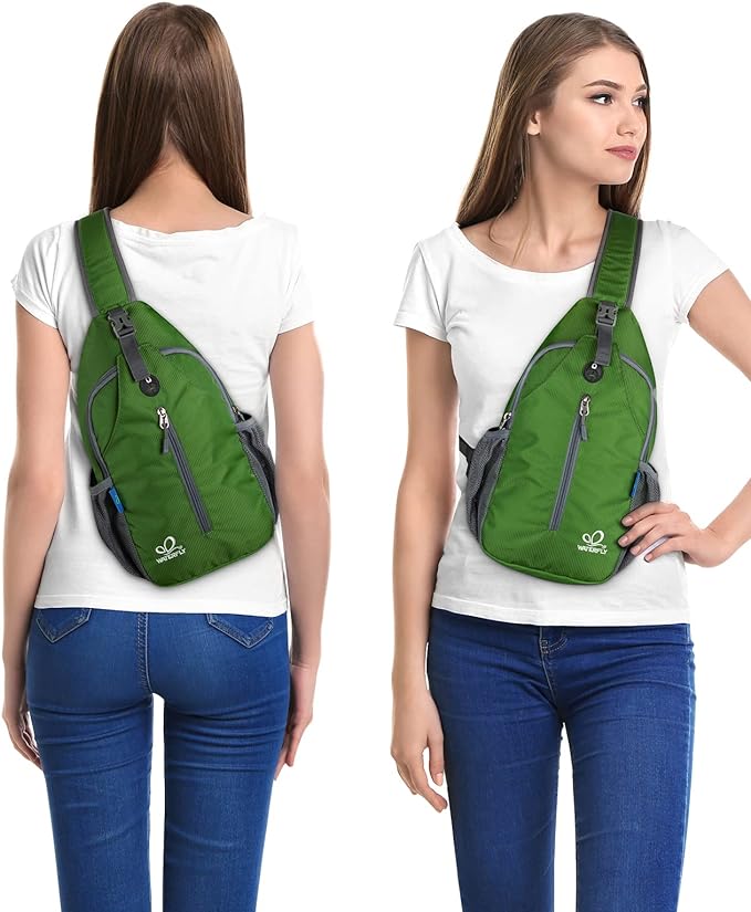 WATERFLY Crossbody Sling Backpack Sling Bag Travel Hiking Chest Bag Daypack - Image 3