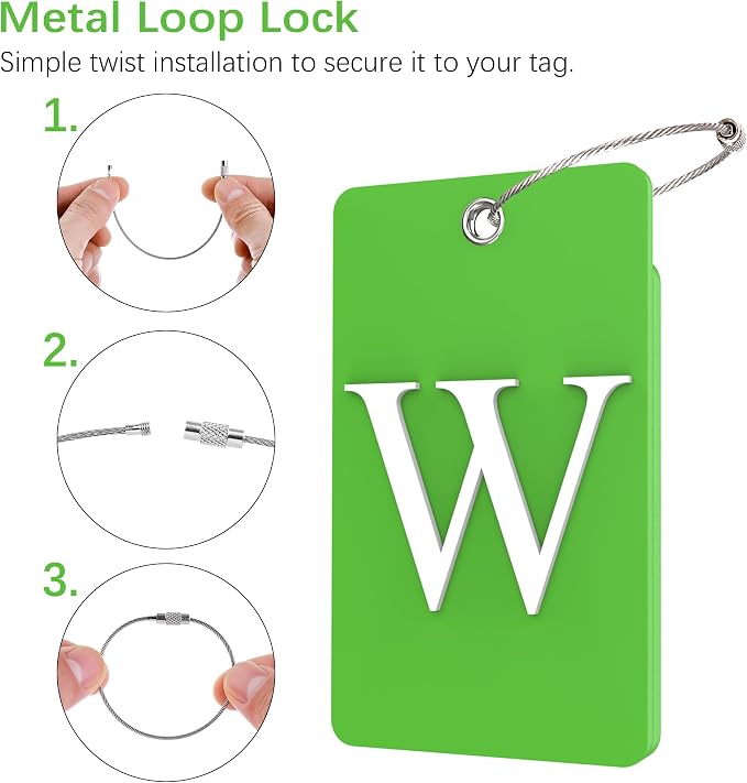 Gostwo 2 Pack Luggage Tags for Suitcases, 26 Initial Letter Travel Luggage - Image 3