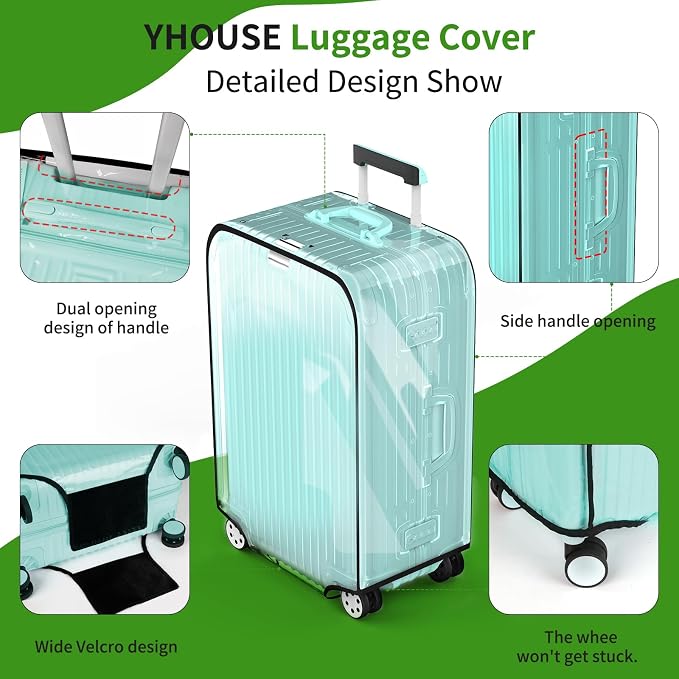 3 Pieces Clear Luggage Cover Protectors, 0.4mm Thicken PVC Suitcase Covers - Image 6