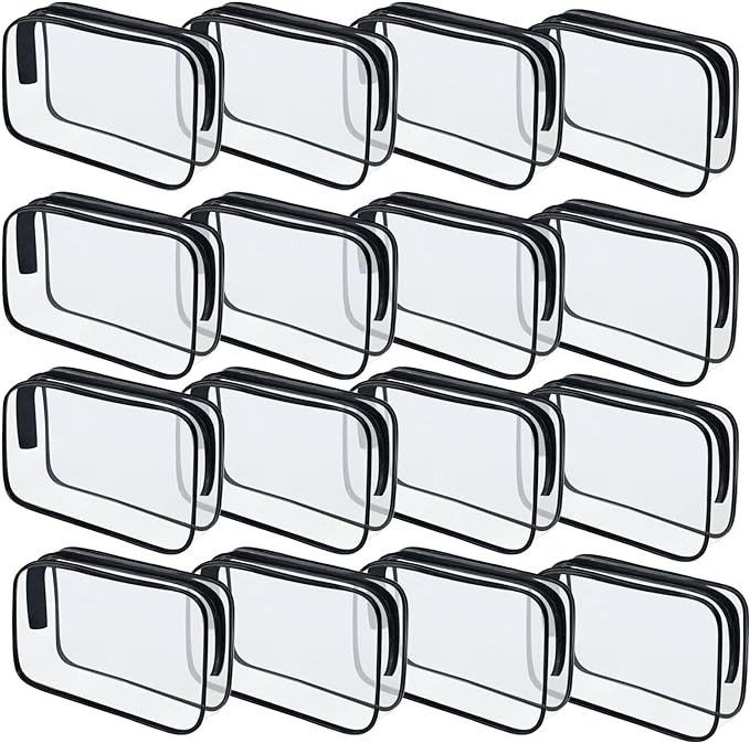 16 Pieces Clear Makeup Bags Bulk, TSA Approved Toiletry Bag by YedsIntu