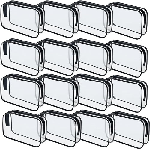 16 Pieces Clear Makeup Bags Bulk, TSA Approved Toiletry Bag by YedsIntu