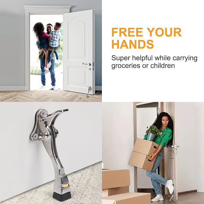 Kick Down Door Stoppers for Bottom of Door, Heavy Duty Kickdown Door Stop - Image 3