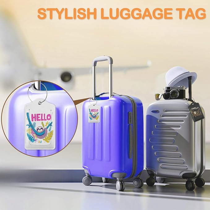 Colorful Sloth Hello 3 Pack Luggage Tags - Image 5