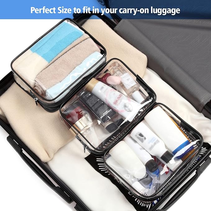 PACKISM Clear Makeup Bags, 4 Pack Quart Size Travel Bag TSA ApprovedTravel - Image 4