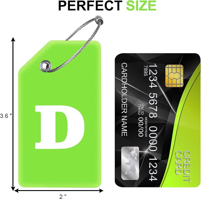 8 Pcs Luggage Tags for Suitcases, 26 Initial Letter Travel Luggage Baggage - Image 4
