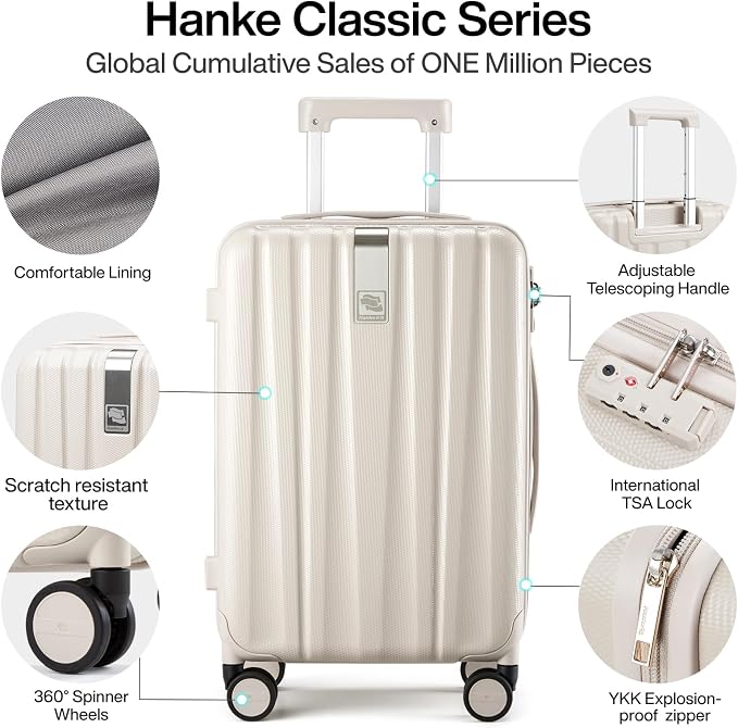 Hanke Luggage Sets 3 piece Carry On Luggage - Image 3