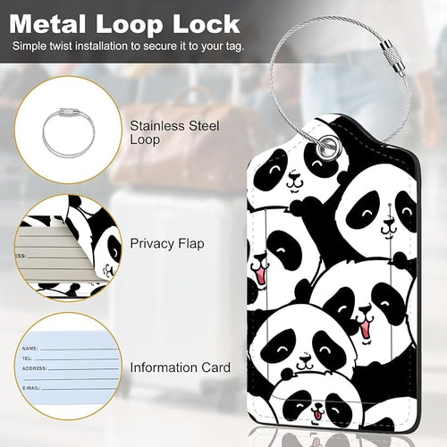 2Pack Luggage Tags for Suitcases, Cute Unique Pu Leather Cruise Luggage Tag - Image 2