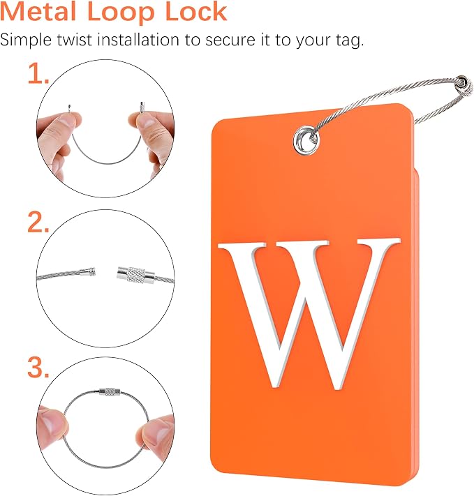 Gostwo 2 Pack Luggage Tags for Suitcases, 26 Initial Letter Travel Luggage - Image 3