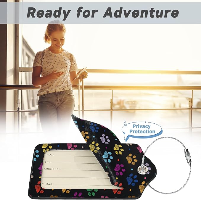 Colorful Paw Print Luggage Tags - Image 5