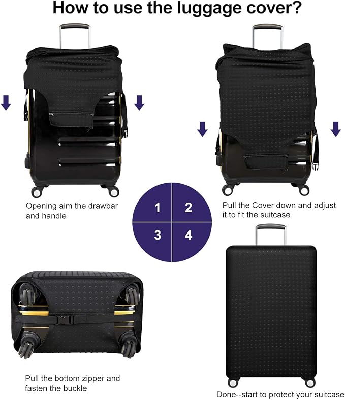 7-Mi Travel Suitcase Protector elastic sleeve Cover 19"-20" Anti-Scratch - Image 3