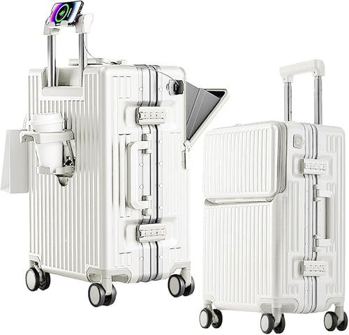 2-Piece Hardshell Zipperless Luggage Set, 20/26" Aluminum Frame Hardshell by cycyCarry