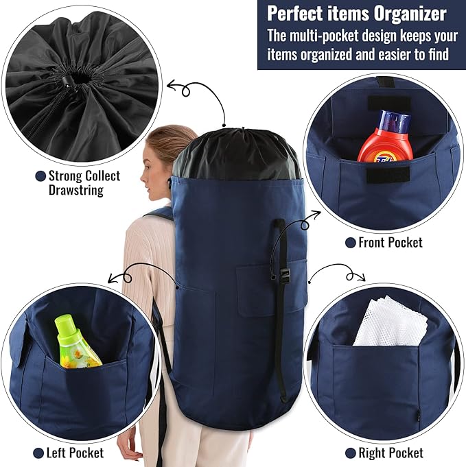 Laundry Bag Backpack, 125L Extra Large Travel Laundry Bags - Image 4