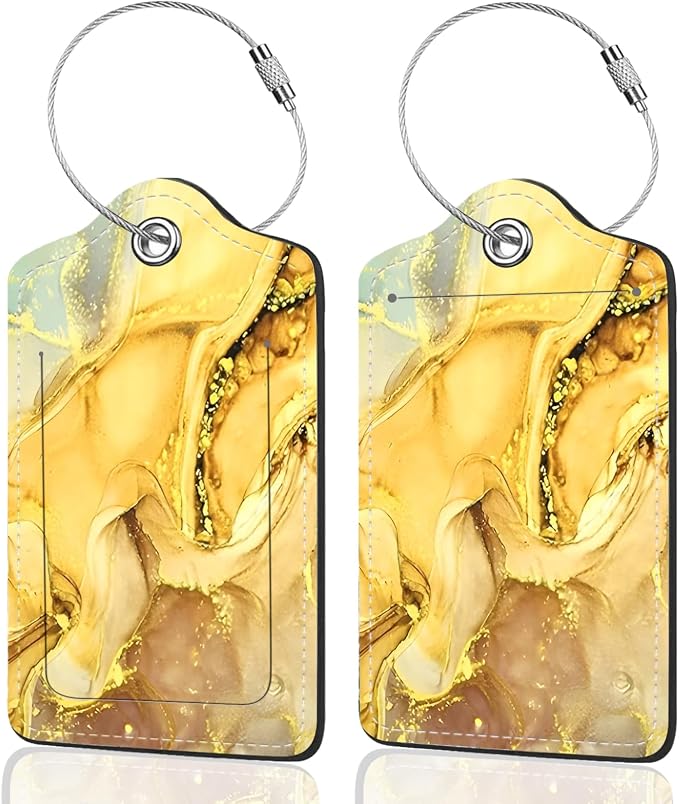 2Pack Luggage Tags for Suitcases, Cute Unique Pu Leather Cruise Luggage Tag by Unknown
