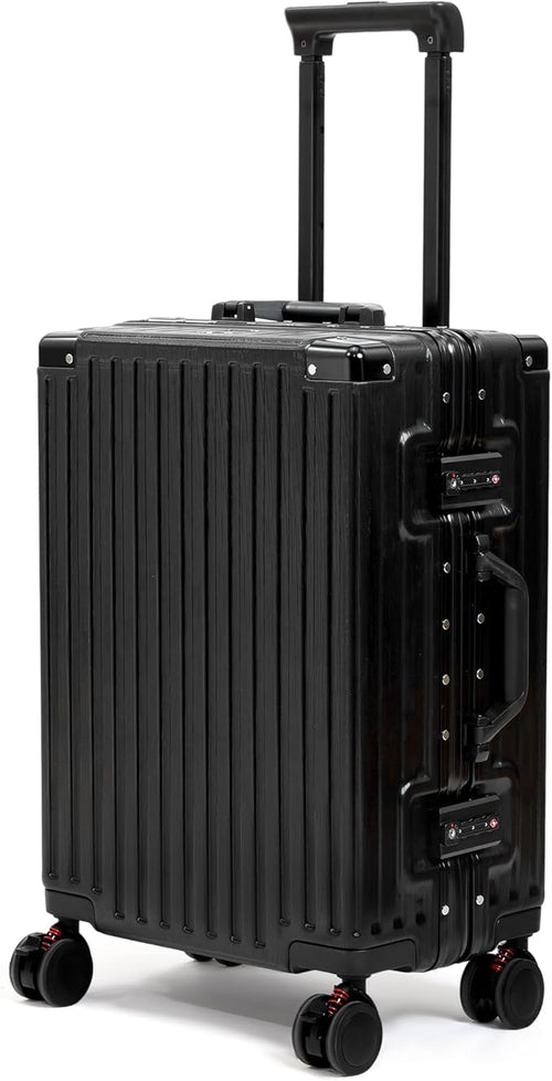 24 Inch Luggage With Spinner Wheels, Aluminum Frame Zipperless Suitcase by VentureVault