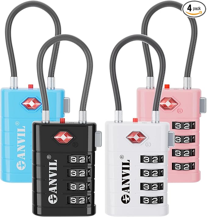ANVIL 4 Digit Luggage Locks, TSA Locks by ANVIL