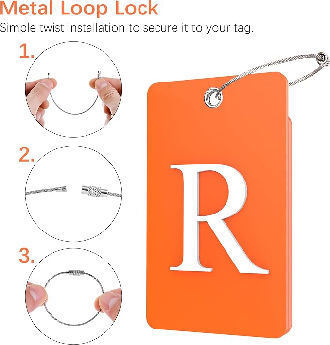 Gostwo 2 Pack Luggage Tags for Suitcases, 26 Initial Letter Travel Luggage - Image 3