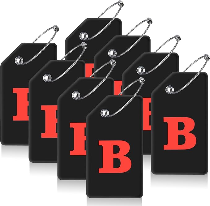8 Pcs Luggage Tags for Suitcases, 26 Initial Letter Travel Luggage Baggage by Gostwo