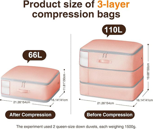 6 Pack Compression Storage Bags - 110L Large Capacity Comforter Storage Bag - Image 2