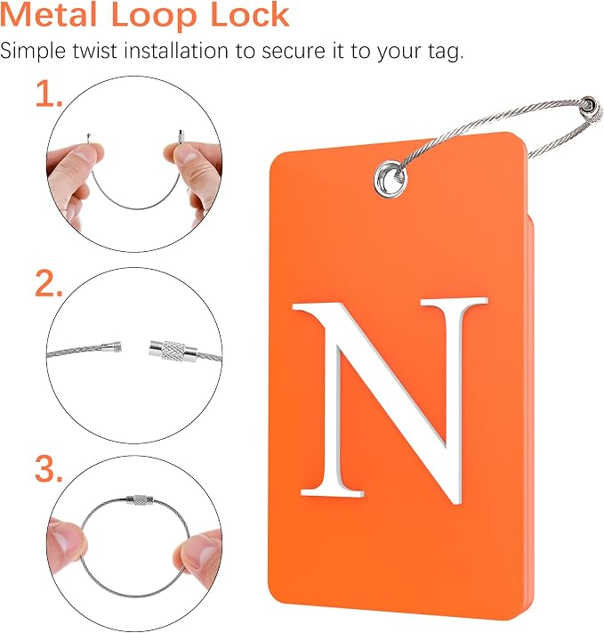 Gostwo 2 Pack Luggage Tags for Suitcases, 26 Initial Letter Travel Luggage - Image 3