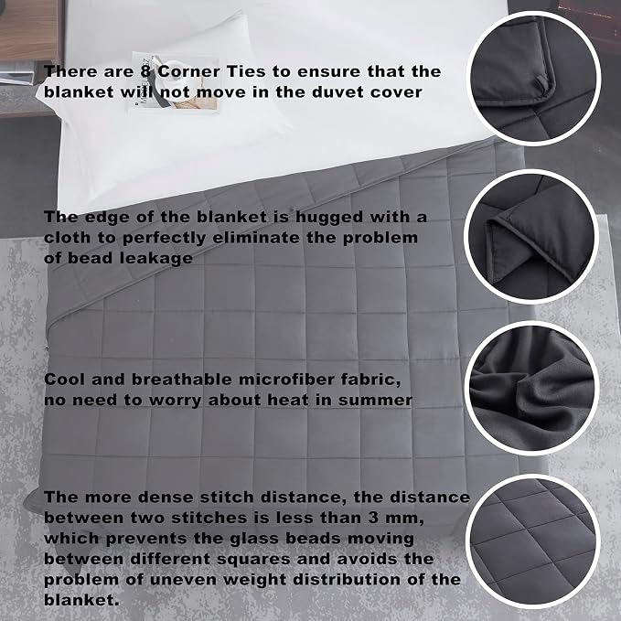 Weighted Blanket King Size 20lbs 88"x104" Cooling Breathable Heavy Blanket - Image 3