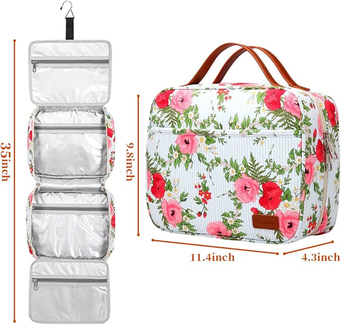 Hanging Travel Toiletry Bag, Large Capacity Cosmetic Travel Toiletry Organizer - Image 3
