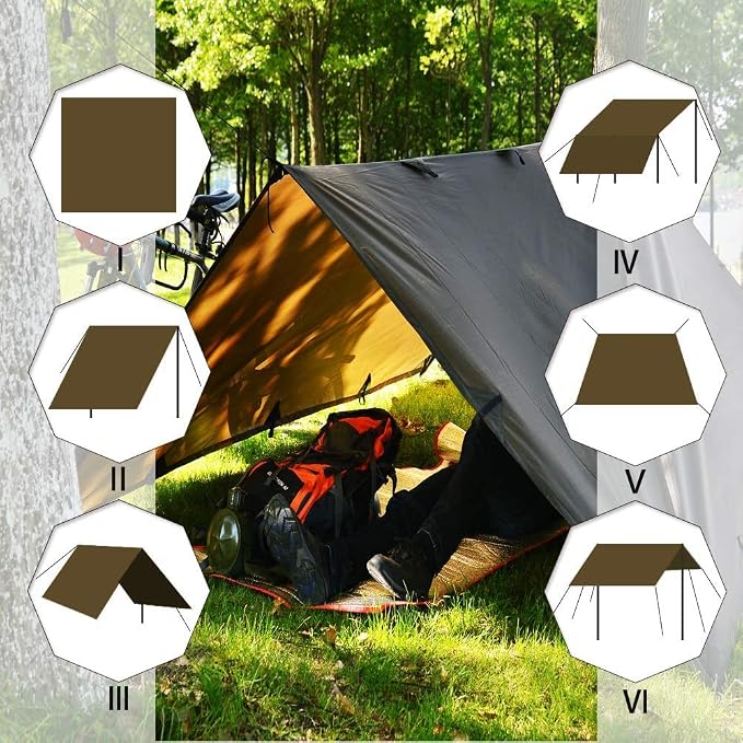 KALINCO Waterproof Camping Tarp Tent Hammock Rain Fly, Mutifunctional Tent - Image 5