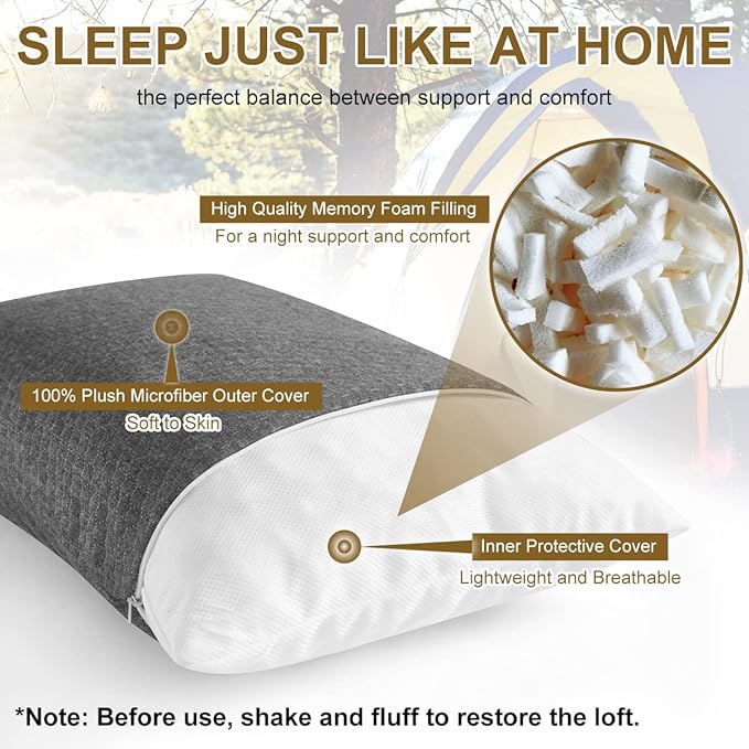 Ivellow Travel Pillow Compressible Camping Pillow - Image 3