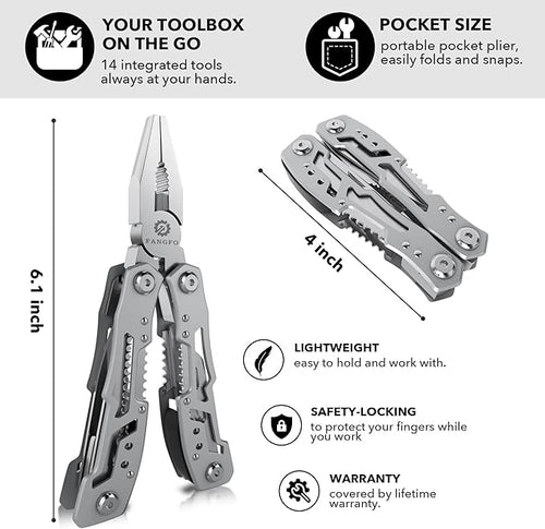 14-In-1 Multitool Pliers，Premium Portable Multi Tool ，with Safety Locking - Image 2
