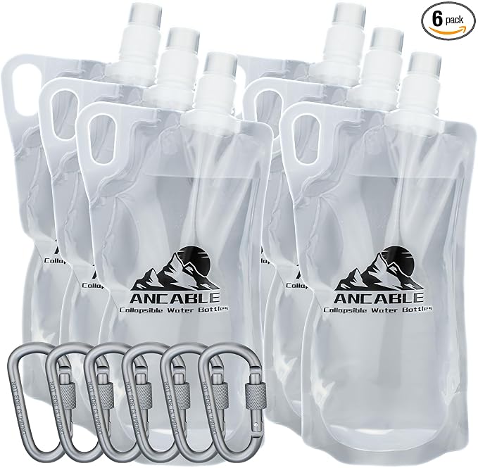 1L Hiking Collapsible Water Bottles by Ancable