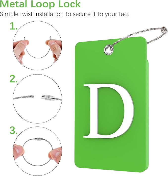 Gostwo 2 Pack Luggage Tags for Suitcases, 26 Initial Letter Travel Luggage - Image 3