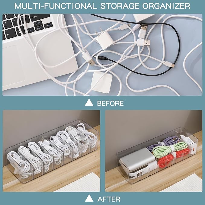 Yesesion Clear Plastic Cable Organizer Box - Image 4