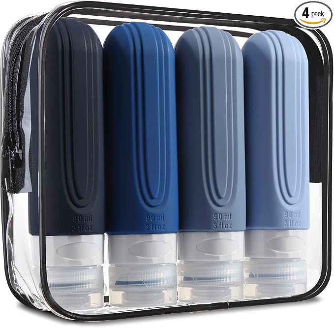 Travel Bottles for Toiletries, Tsa Approved 3oz Travel Size Containers BPA Free by Mrsdry