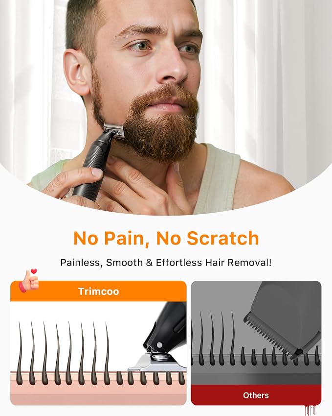 Beard & Nose Hair Trimmer Kit, 12 in 1 Rotating Comb, Travel Body Hair Electric - Image 6