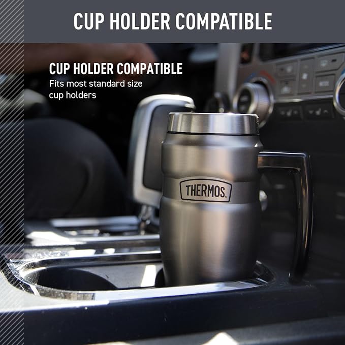 THERMOS Stainless King Vacuum-Insulated Travel Mug, 16 Ounce, Army Green - Image 3